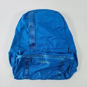 Calvin Klein Performance Nylon Backpack Blue Folds Into Own Pouch